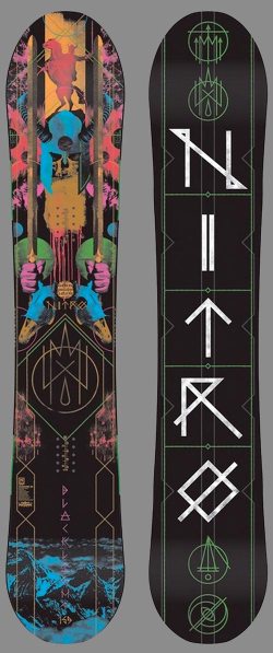 Epic 2015 Nitro Blacklight Gullwing 159 topsheet and base graphics.